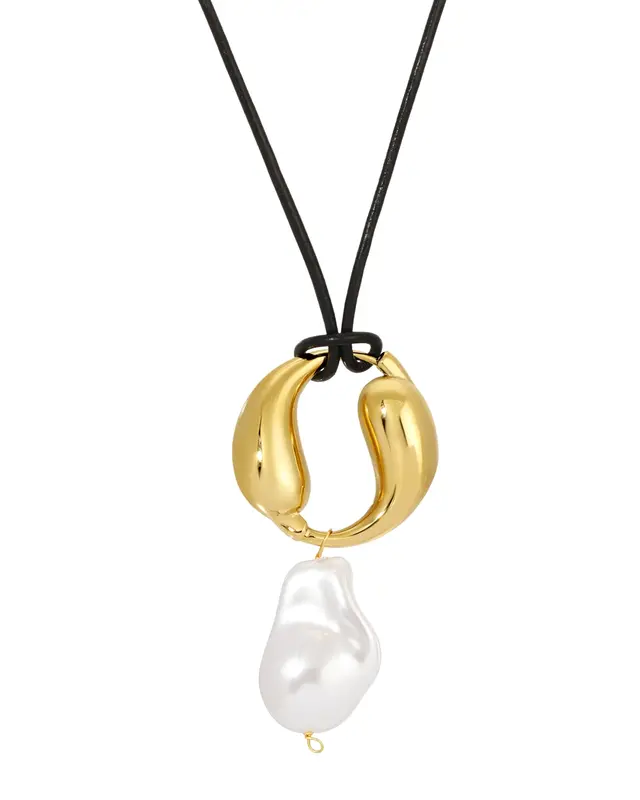 Vegan Spiral Drop Necklace | Metal Color: Gold