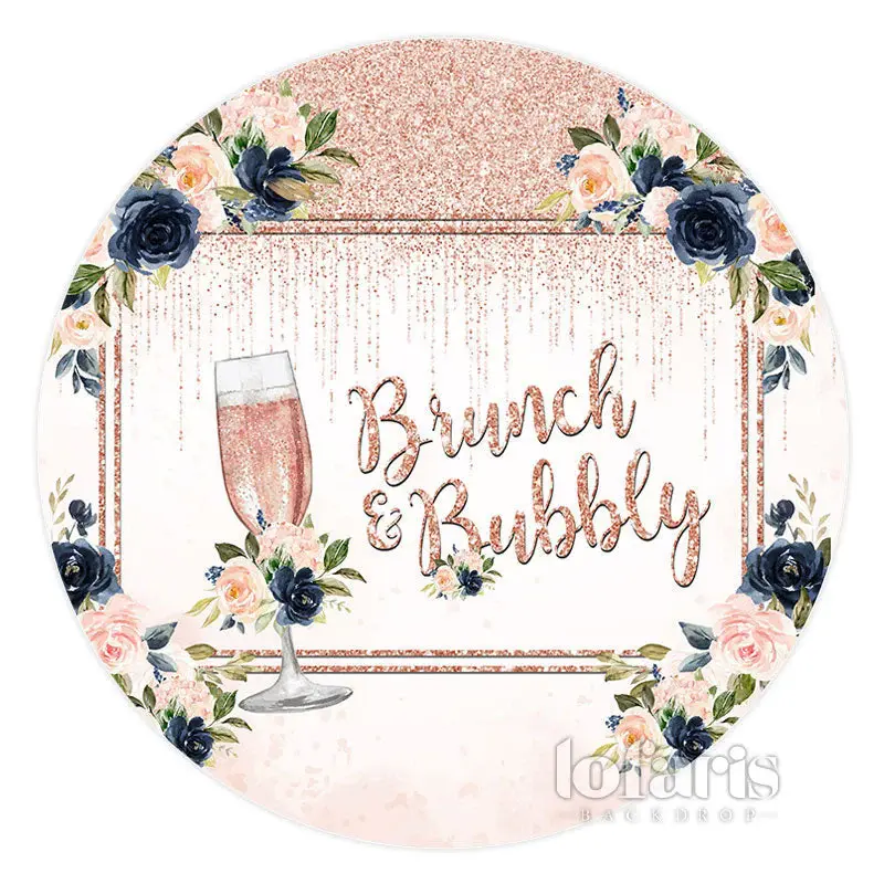 Aperturee Circle Pink Brunch And Bubbly Bridal Shower Backdrop | Backdrop For Indian Wedding | Wedding Stage Backdrop | Custo...