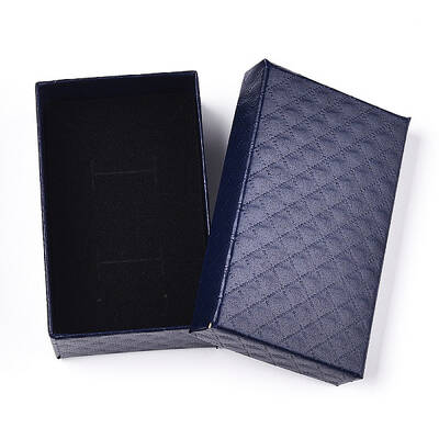 Rhombus Textured Cardboard Jewelry Boxes