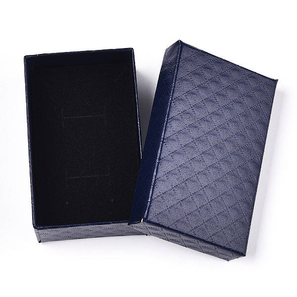 Rhombus Textured Cardboard Jewelry Boxes