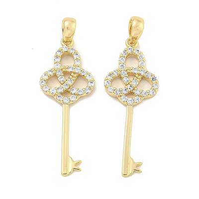 Brass Micro Pave Clear Cubic Zirconia Pendants