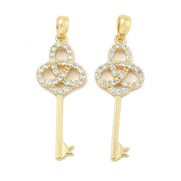 Brass Micro Pave Clear Cubic Zirconia Pendants