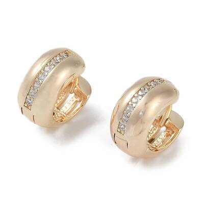 Clear Cubic Zirconia Huggie Hoop Earrings