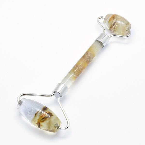 Tigerskin Glass Brass Face Massager