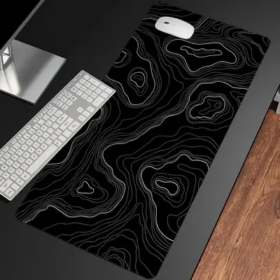 Topography Contour Pattern Mouse Pad, Rectangle Gaming Mouse Pad with Non-Slip Rubber Base, Office Desk Keyboard Mat for Hom...