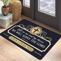 Christian Letter Pattern Door Mat, Non-slip Floor Home Decorative Rug, Carpet for Home Living Room Bedroom, Home Decor