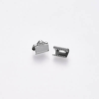 Tarnish Resistant 304 Stainless Steel Ribbon Crimp Ends