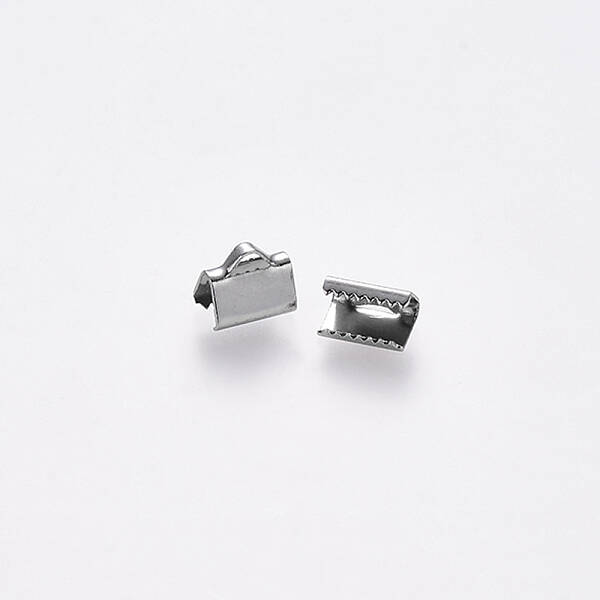 Tarnish Resistant 304 Stainless Steel Ribbon Crimp Ends
