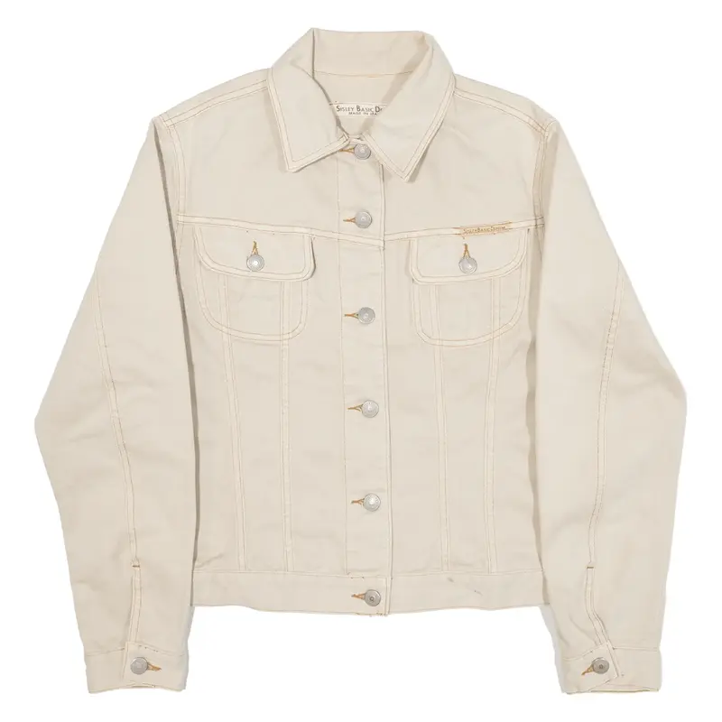 SISLEY BASIC DENIM Womens Denim Jacket Beige S