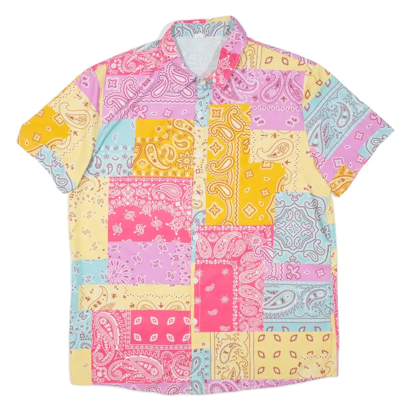 Womens Printed Shirt Pink Collared Floral XL