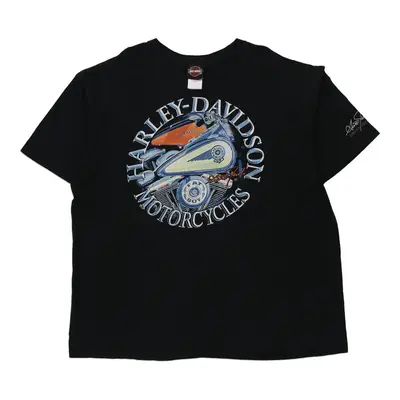 Black River Falls, WI Harley Davidson Graphic T-Shirt - 2XL Black Cotton