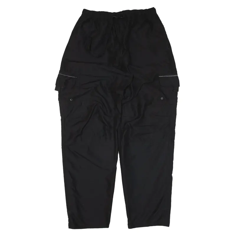 Cargo Trousers Black Loose Tapered Mens W26 L31