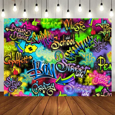 Aperturee Colorful Letter Graffiti Wall Backdrop For Party