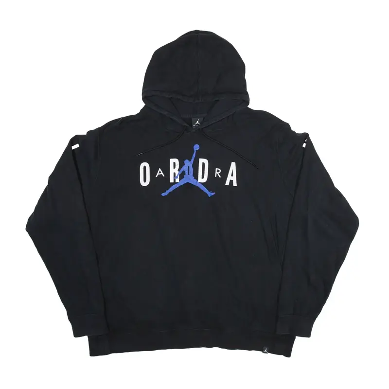 NIKE Jordan Air Hoodie Black Pullover Mens 2XL