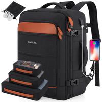 Bagsure 42L Travel Backpack, Hidden Straps, 3 Packing Cubes, Laptop Compartment, TSA-Friendly, Overnight, Weekend
