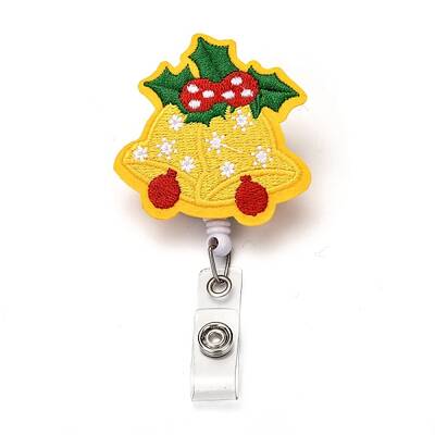 Christmas Bell Felt & ABS Plastic Badge Reel