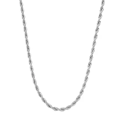 Sterling Silver Rope Chain Necklace for Men 5mm