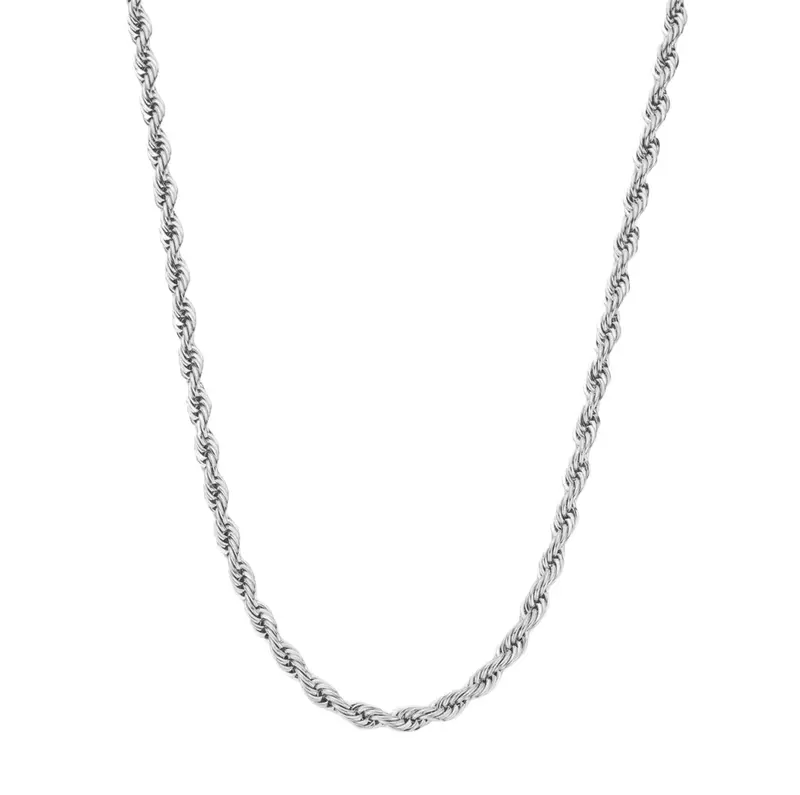 Sterling Silver Rope Chain Necklace for Men 5mm
