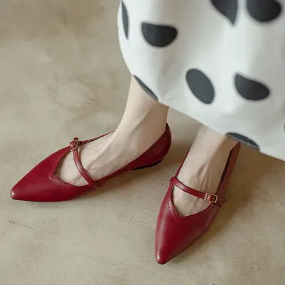 CHIKO Maricruz Pointy Toe Block Heels Mary Jane Shoes