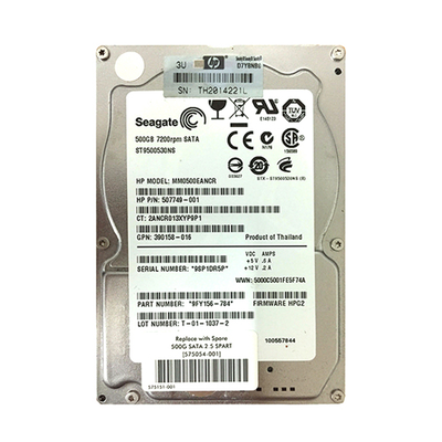 575054-001 HP 500GB 3Gb/s SATA 7200 2.5-inch Hard Drive