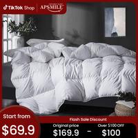 APSMILE Goose Down Comforter Duvet Insert-Ultra Soft All Season Size Down Comforter-Hotel Collection Fluffy Medium Warmth Whi...