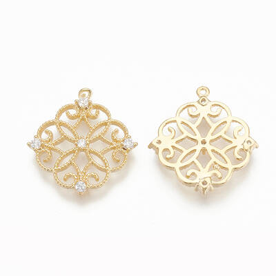 Brass Micro Pave Cubic Zirconia Pendants
