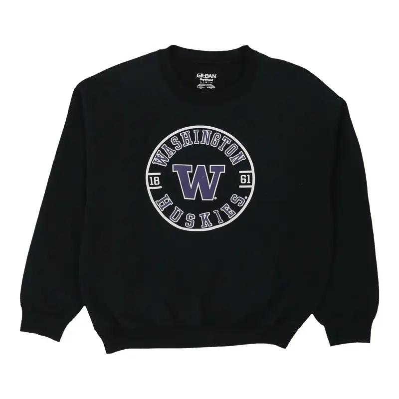Washington Huskies Gildan Sweatshirt - Large Black Cotton Blend