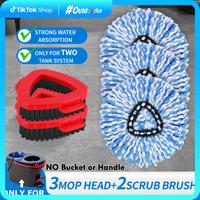 For O-Cedar Rinse Clean 2 Tank Mop 3PC Spin Mop Heads & Scrub Brush Refills Microfiber Spin Mop Replacement Without Bucket or...
