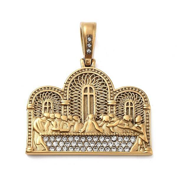 304 Stainless Steel Rhinestone Pendants