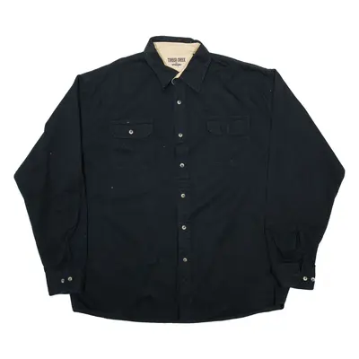 WRANGLER Timber Creek Mens Plain Shirt Black Long Sleeve XL