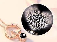 I love you 100 language couple necklace clavicle chains