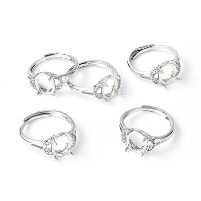 Adjustable Brass Solitaire Ring Settings