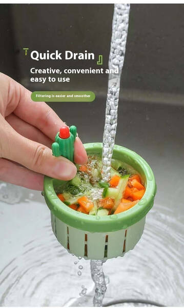 Cactus Sink Filter Basket Kitchen Innovative Filter Screen Kitchen Gadgets | Color: Green