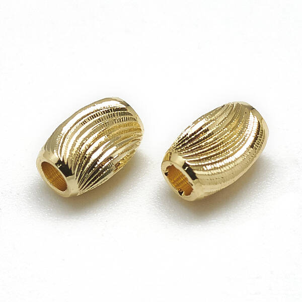 Brass Corrugated Beads