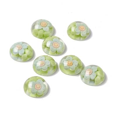 Transparent Flower Resin Cabochons