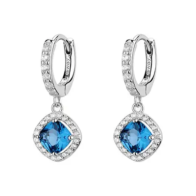 Brosway Orecchini A Cerchio In Argento Con Zirconi Cubici Fancy Freedom Blue Ffb128