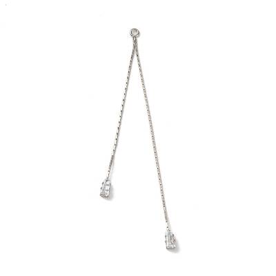 Brass Micro Pave Clear Cubic Zirconia Big Pendants