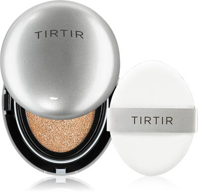 TIRTIR Mask Fit Aura Cushion Illuminating Moisturizing Sponge Foundation Color 21C Cool Ivory 18 g