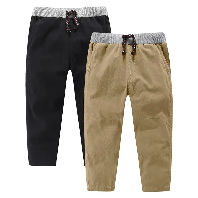 Bumeex Boy's Kid's Pants Clothes,Khaki Black Spring Fall Winter Trousers Bottom Outfits 6-7 years