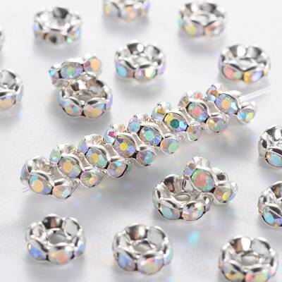 Brass Grade A Rhinestone Spacer Beads