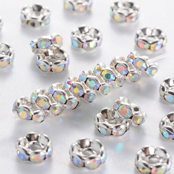 Brass Grade A Rhinestone Spacer Beads