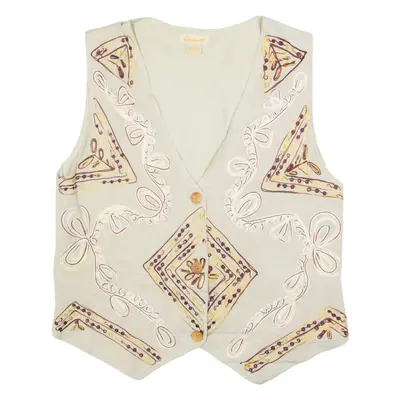 CASA BLANCA Womens Blazer Waistcoat Beige S