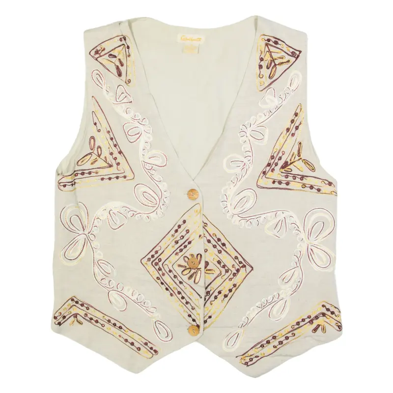 CASA BLANCA Womens Blazer Waistcoat Beige S