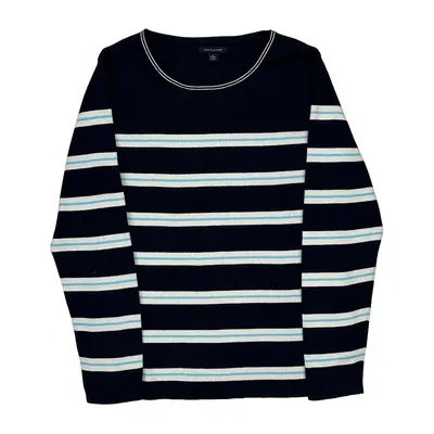 Tommy Hilfiger Striped Jumper - XL Navy Cotton