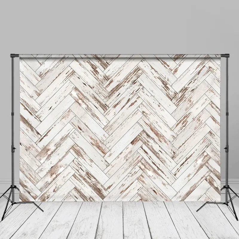 Diagonal Stripes Retro White Wood Portrait Backdrop - Aperturee