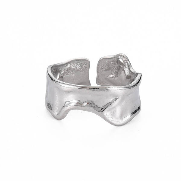 Non-Tarnish 304 Stainless Steel Irregular Cuff Ring
