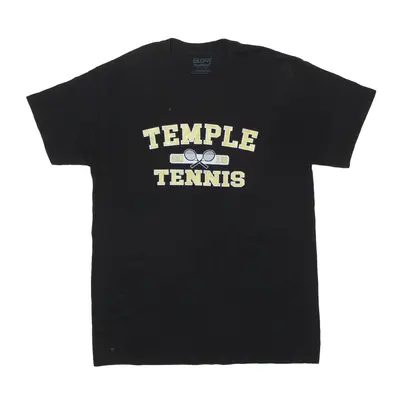 GILDAN Temple Tennis 2019 USA T-Shirt Black Short Sleeve Mens M