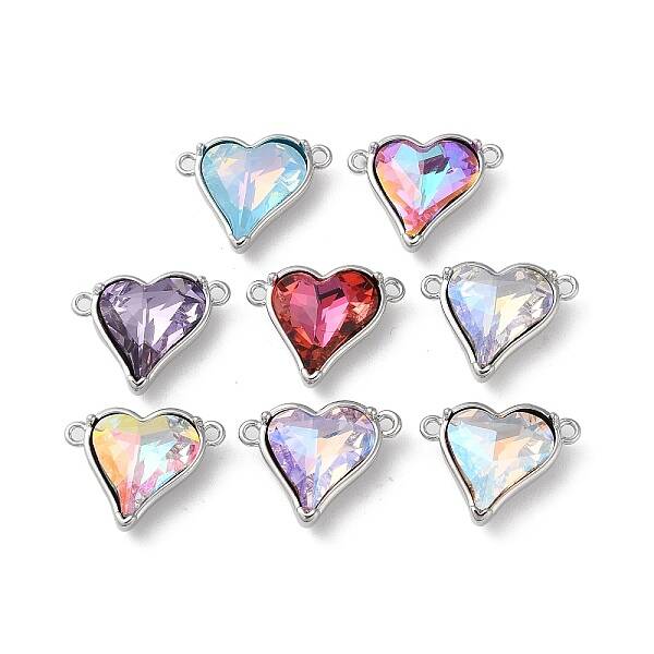 Brass Pave Glass Rhinestone Connector Charms