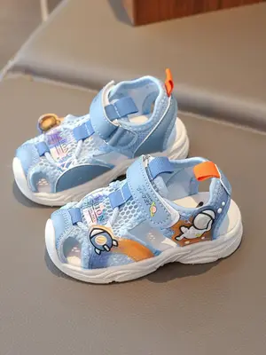 Boy's Velcro Closure Sandals, Casual Comfortable Breathable Sandals for Indoor & Outdoor Activities, Fashionable Sandals for ...