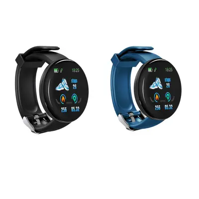 Round screen smart bracelet | Color: Blue black set
